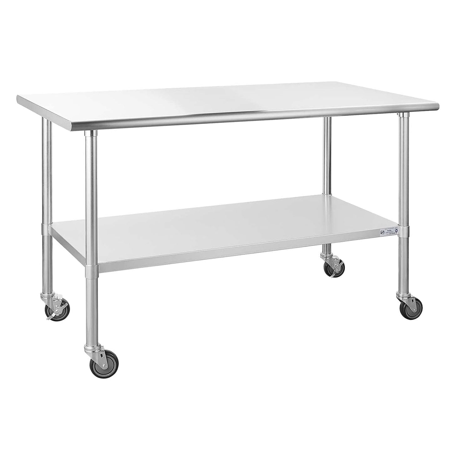 Hally Stainless Steel Table for Prep & Work with Caster Wheels