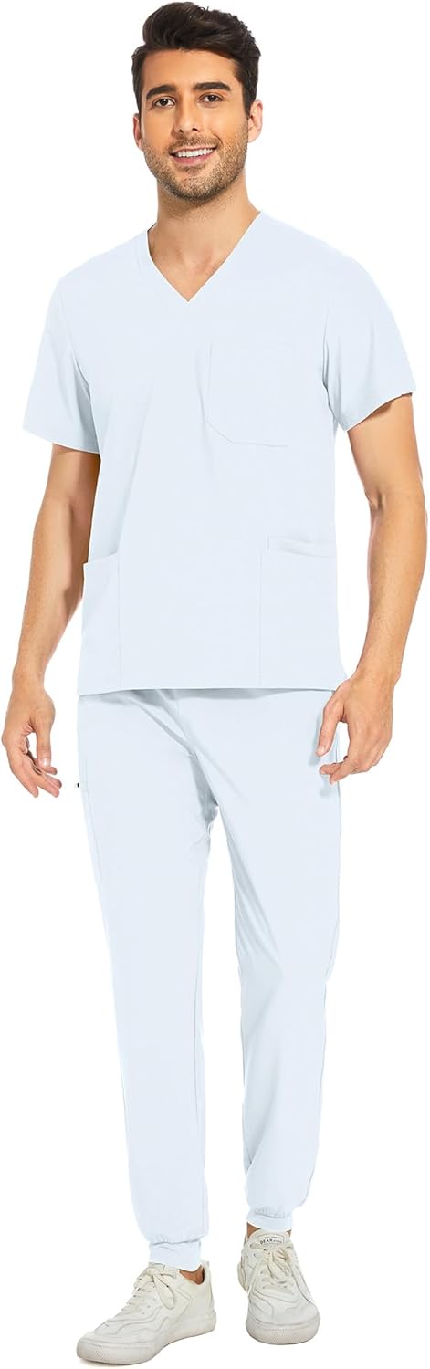 Comfortable COZYFIT Men Scrubs Set with 8 Pockets and Style