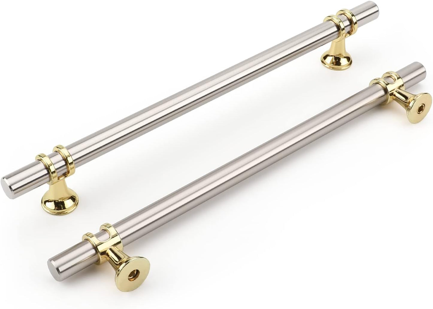 Rergy Cabinet Handles Drawer Pulls 25-Pack Brushed Nickel Gold