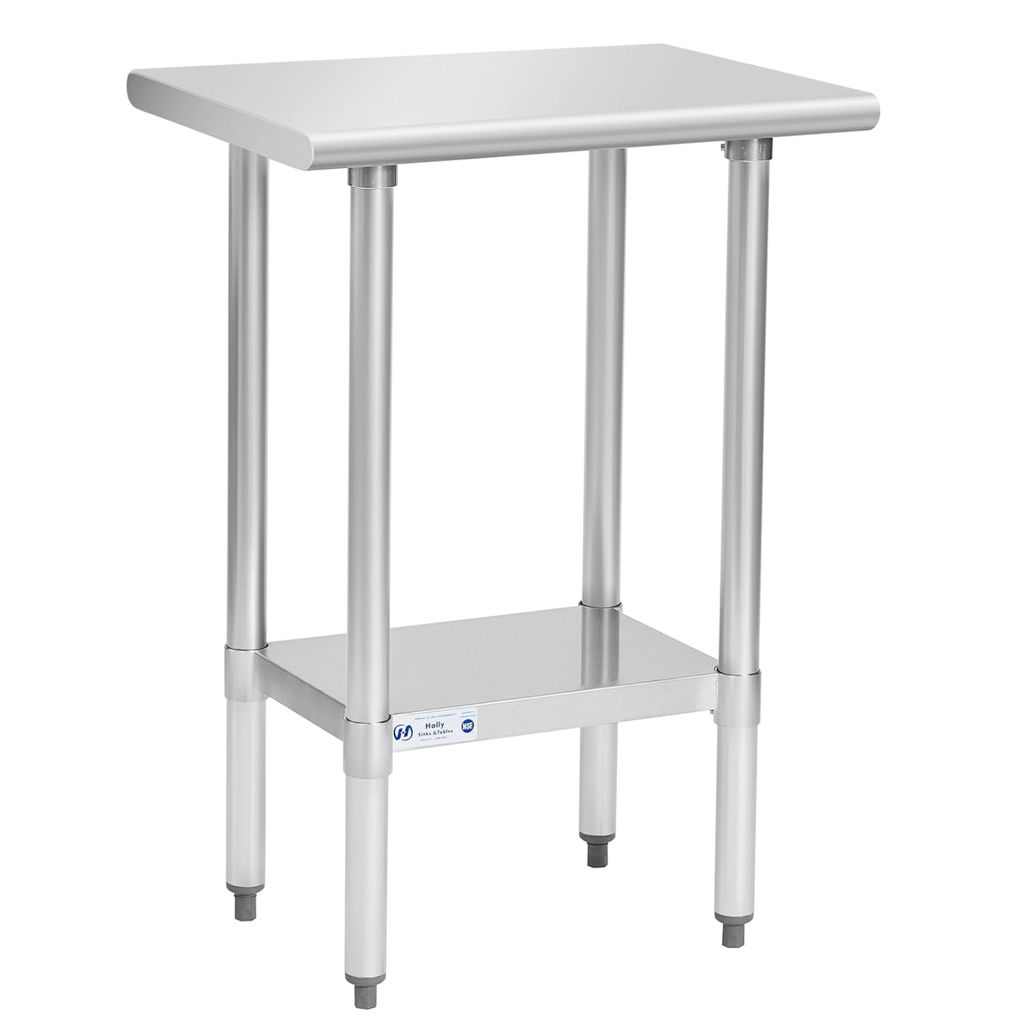 Hally Stainless Steel Table for Prep & Work - 18 x 24 in