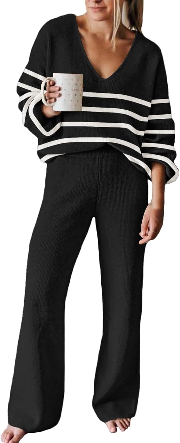 Viottiset Women's 2 Piece Outfits Casual Knit Sweater Set
