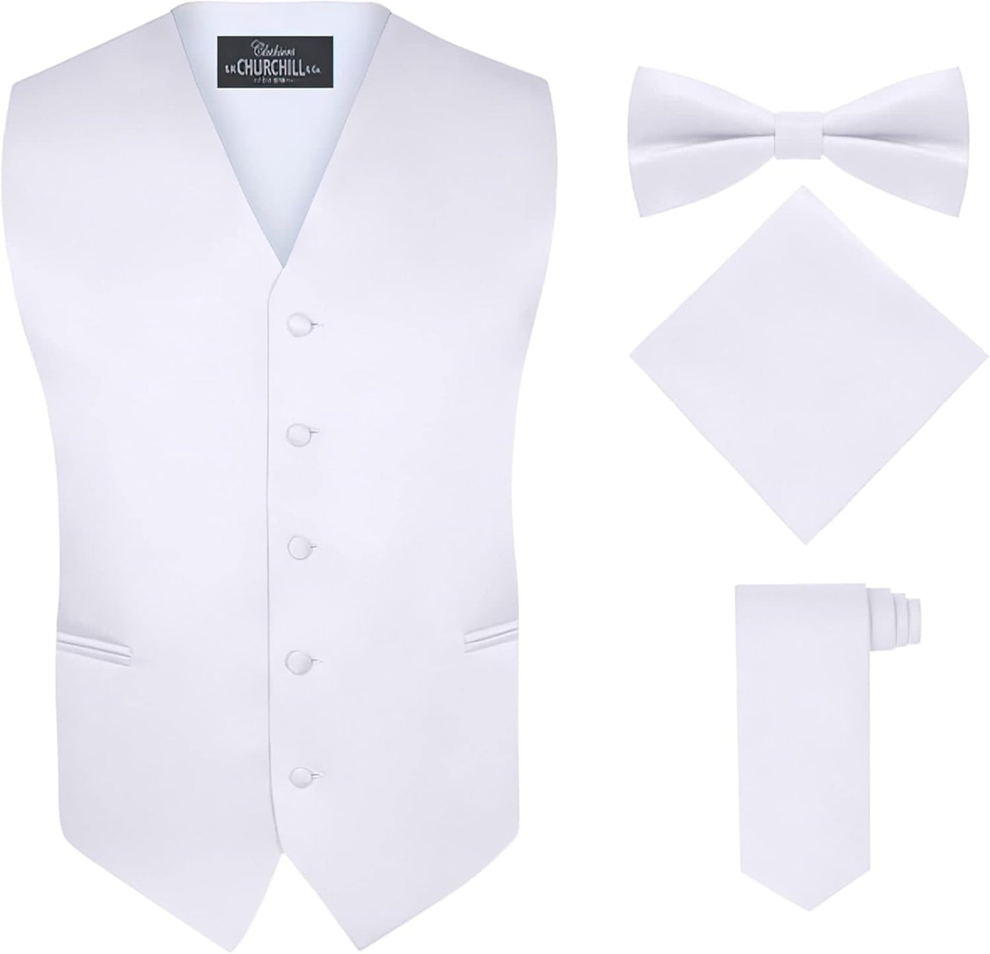 S.H. Churchill & Co. Men's 4 Piece Vest Set for Formal Events