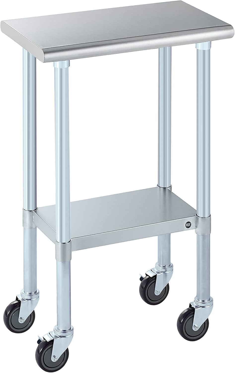 ROCKPOINT Stainless Steel Table with Caster Wheels for Work