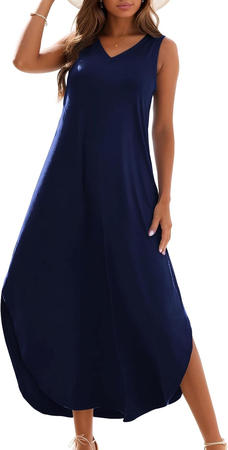 Zilcremo Women's Summer Casual Loose Sundress Long Dress Review