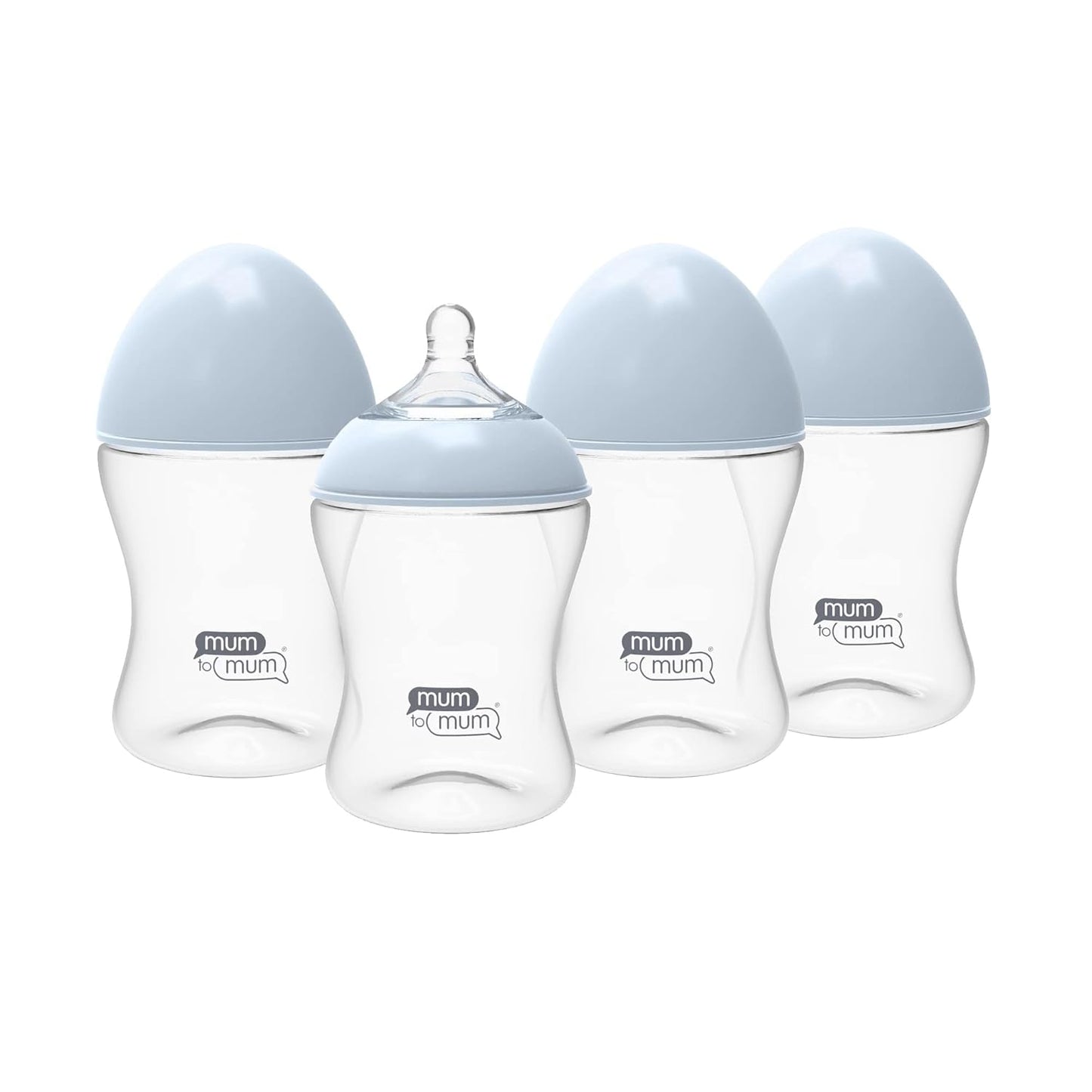 Colic-Free Feeding 8oz Bottles, M Flow Nipples, 4 Pack