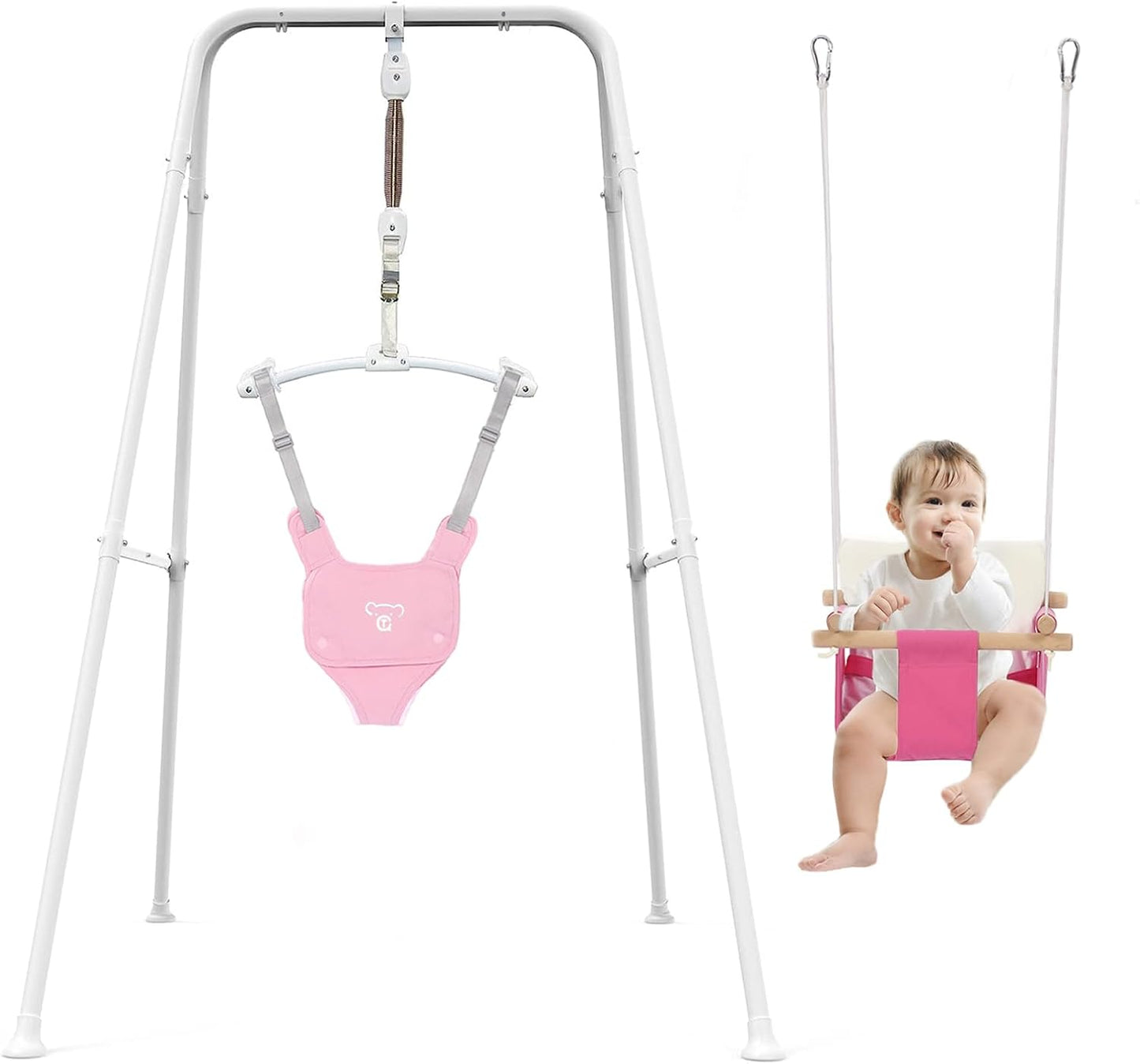2-in-1 Baby Jumper & Swing Set - Pink Joy!