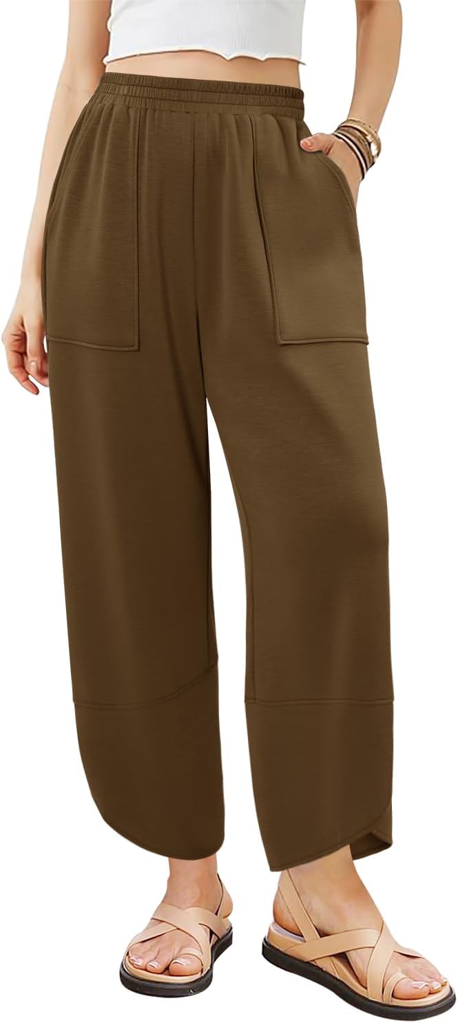 Angerella Womens Baggy Wide Leg Pants for Casual Comfort