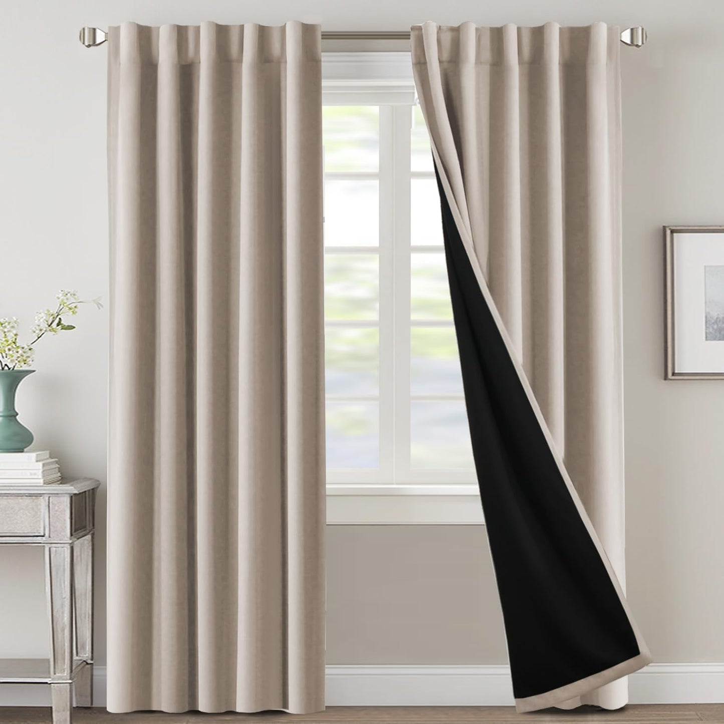 H.VERSAILTEX 100% Blackout Curtains for Bedroom and Living Room