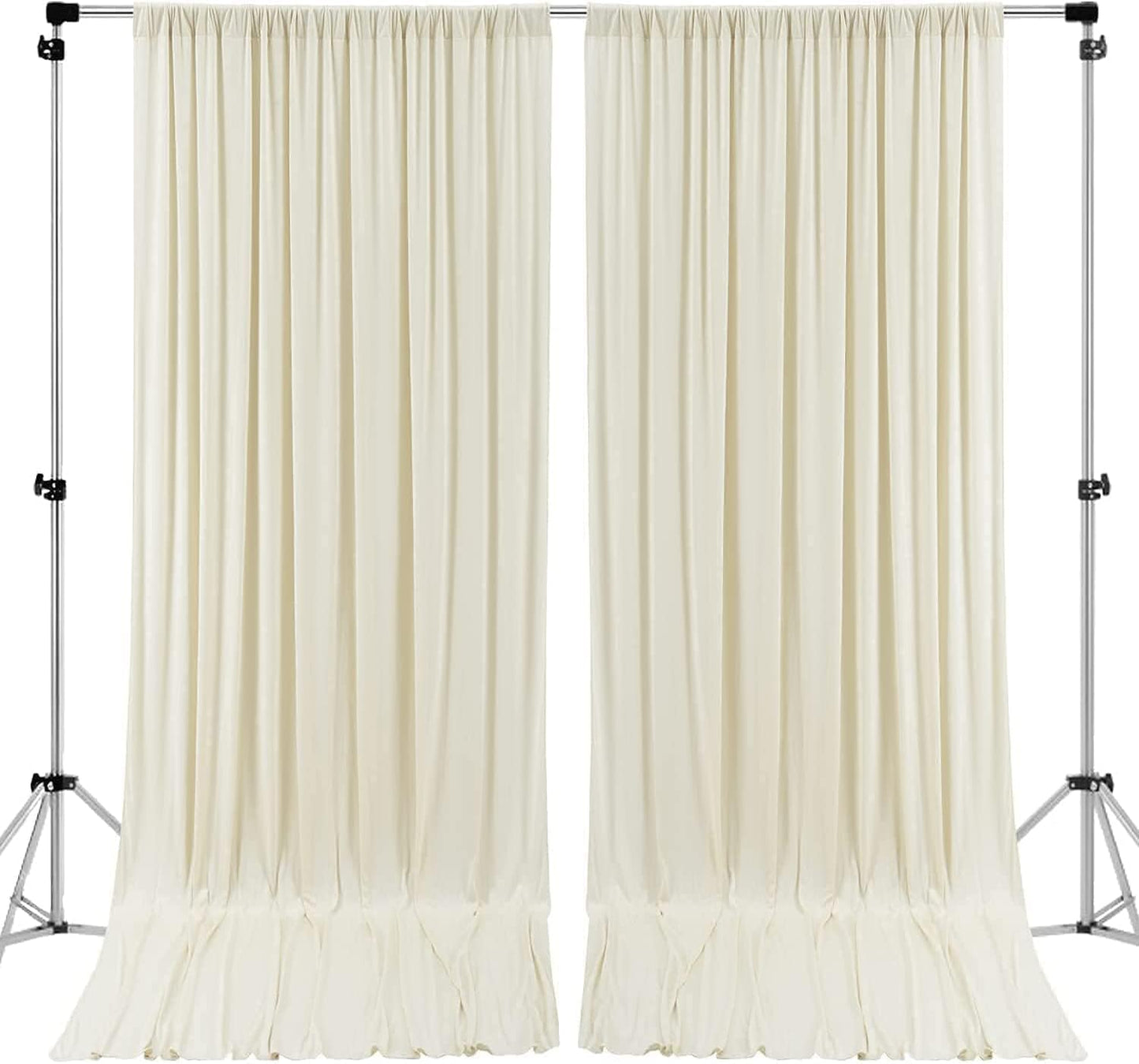 10x8 IFR Polyester Drapes - Elegant Ivory Wedding Curtains