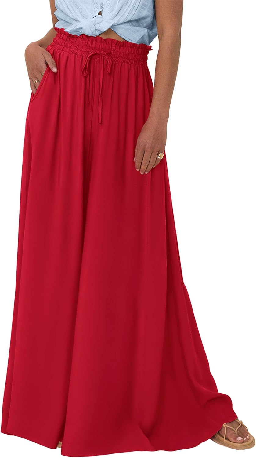 PRETTYGARDEN Women's Summer Wide Leg Palazzo Pants for Comfort