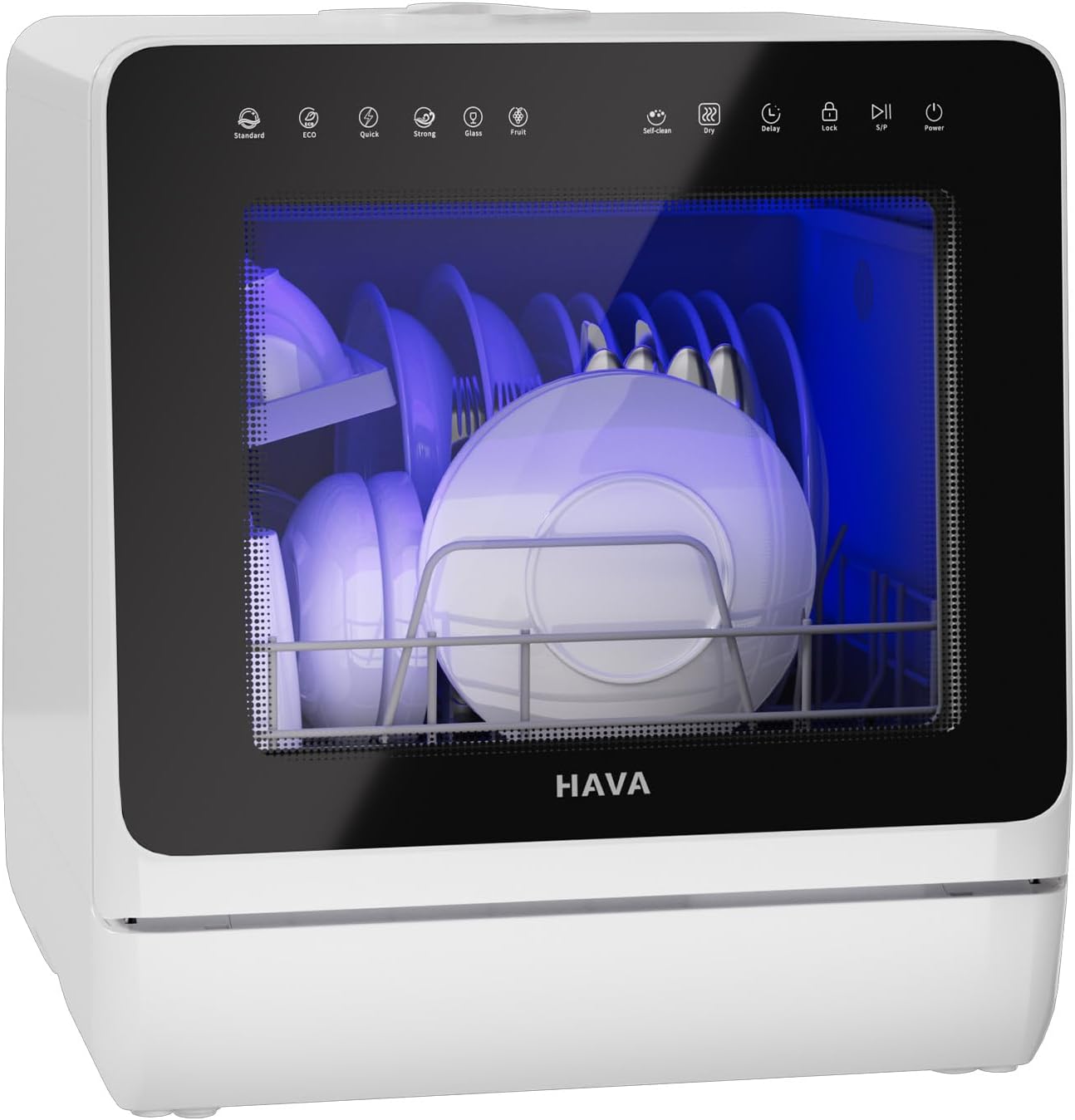 HAVA 2025 Upgraded Countertop Dishwasher with Water Softener