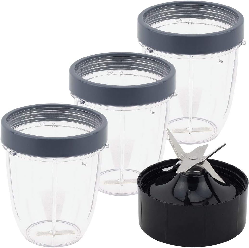 3 Pack 18 oz Short Cups for Nutribullet Lean - Leakproof & Efficient