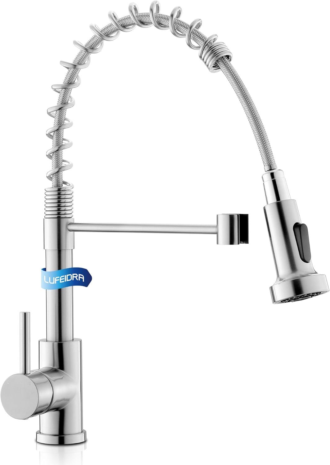 Brushed Nickel Kitchen Faucet with Pull Down Sprayer for Home