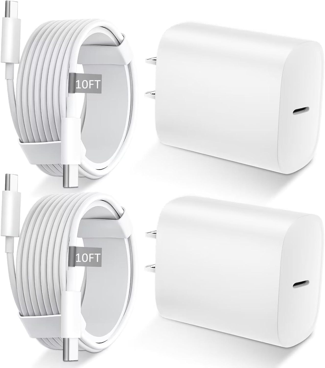 Fast Charge iPhone 16 15 Pro Max with 20W USB C Charger & 10FT Cable
