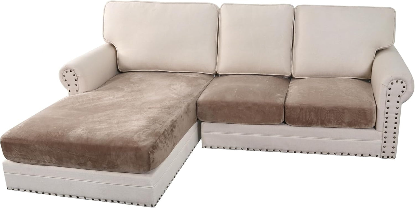 H.VERSAILTEX Velvet Stretch Sectional Couch Covers for Comfort