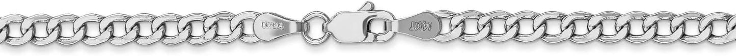 14k White Gold Lightweight Curb Chain Necklace Bracelet Anklet