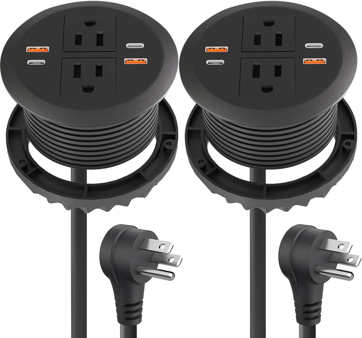 2pcs Desktop Power Grommet with Dual PD20W USB C Ports