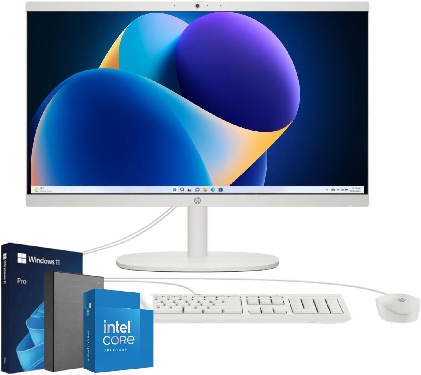 HP 2024 21.5 inch All-in-One Desktop PC with FHD Display