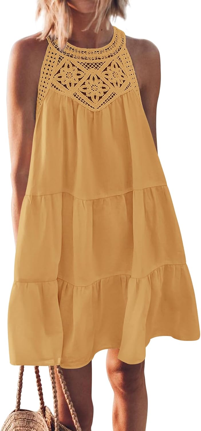 BTFBM Women Summer Halter Dresses Casual Spring 2025 Mini Dress