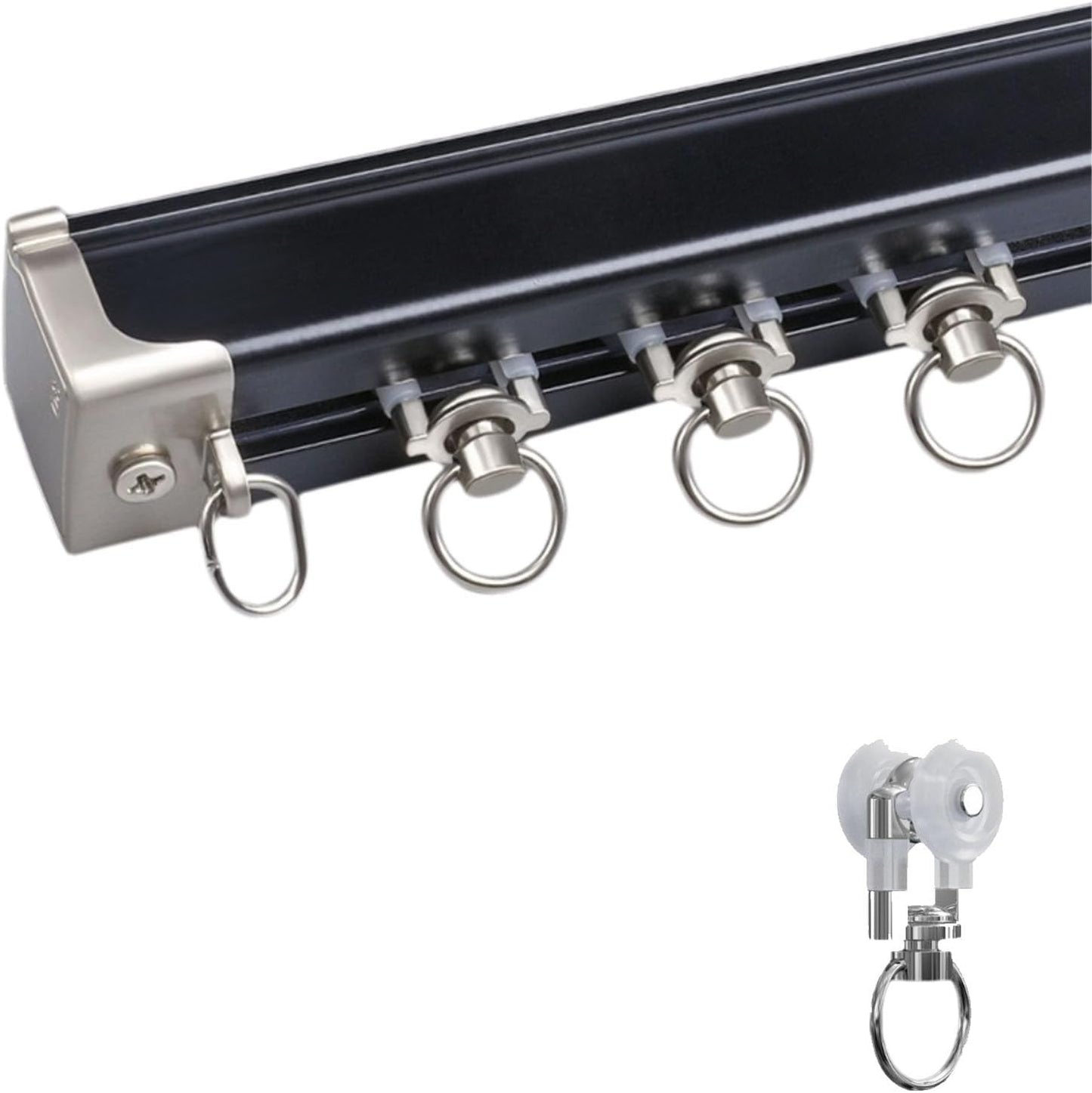 Room Divider Black Aluminum Curtain Track - SUNYUXI