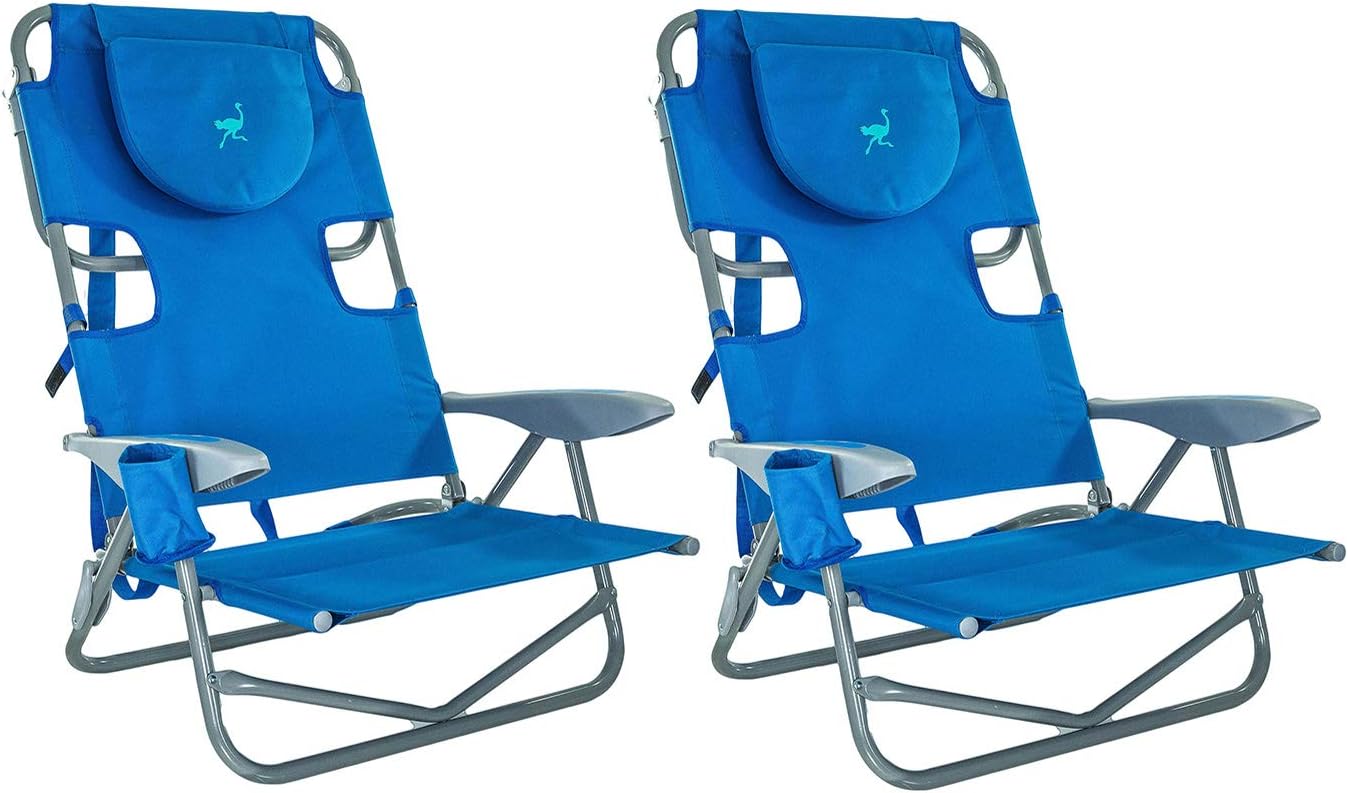 Ultimate Comfort: Ostrich Reclining Beach Chairs x2