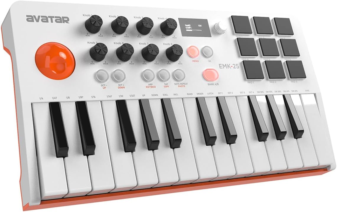 EMK-25 MIDI Keyboard with Beat Pads & Knobs