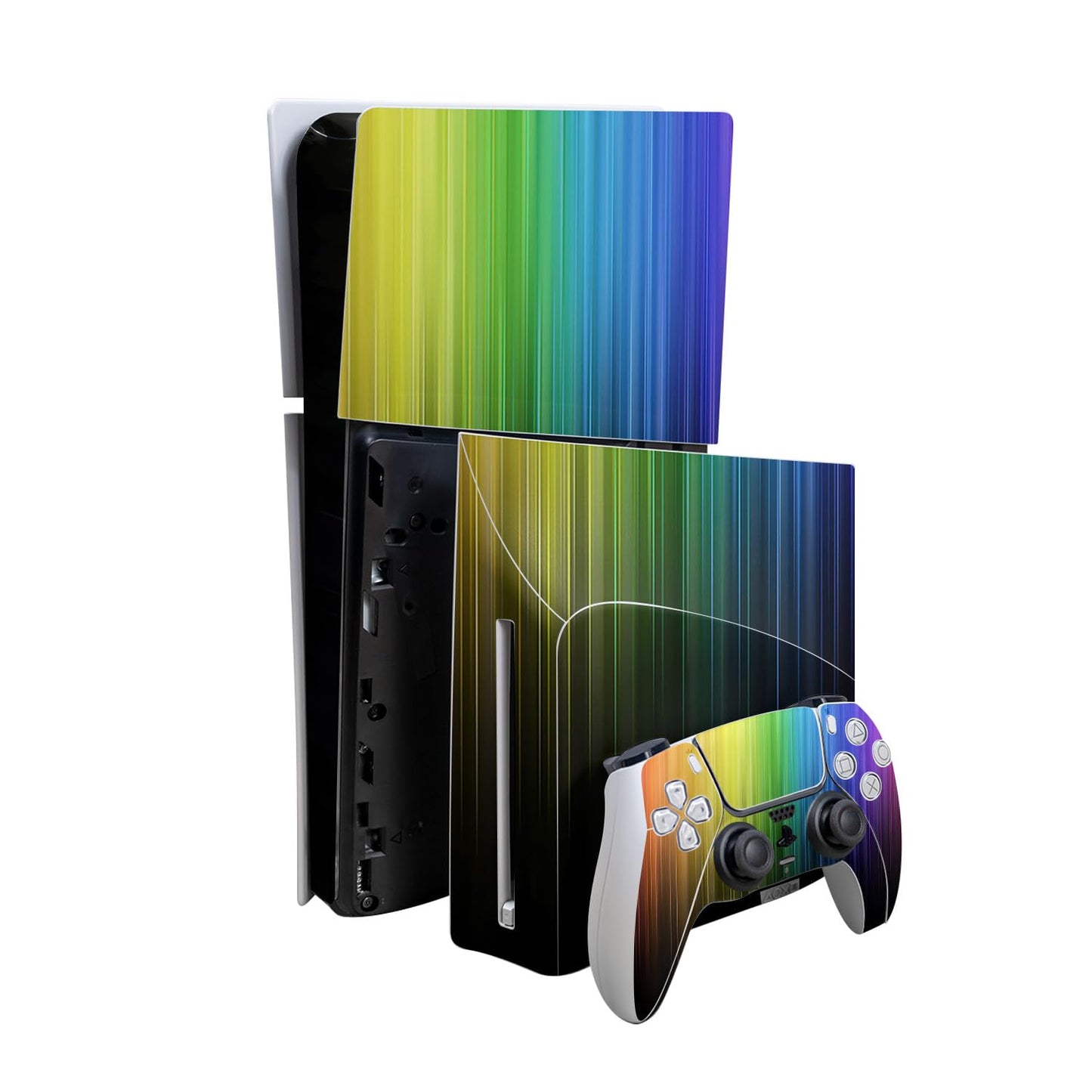 PS5 Slim Rainbow Streaks Skin - Premium Protection