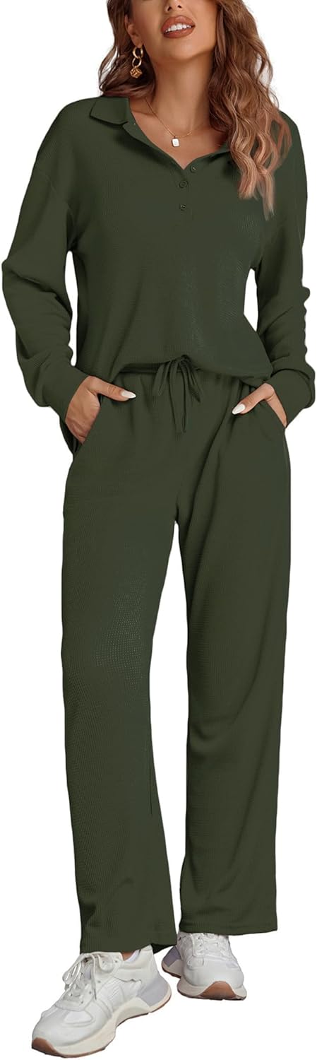 Ekouaer Womens 2 Piece Matching Lounge Sets for Fall Comfort