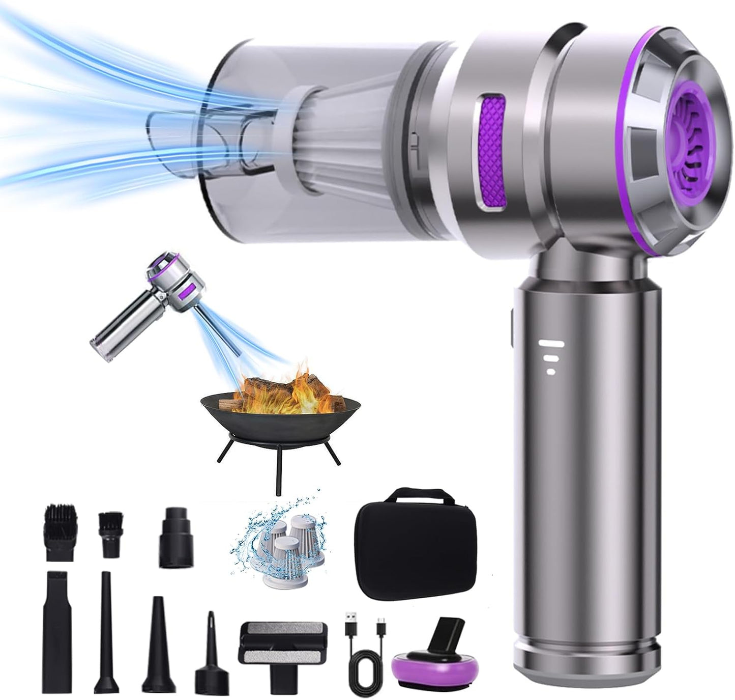 4-in-1 Cordless Car Vacuum: Powerful & Portable