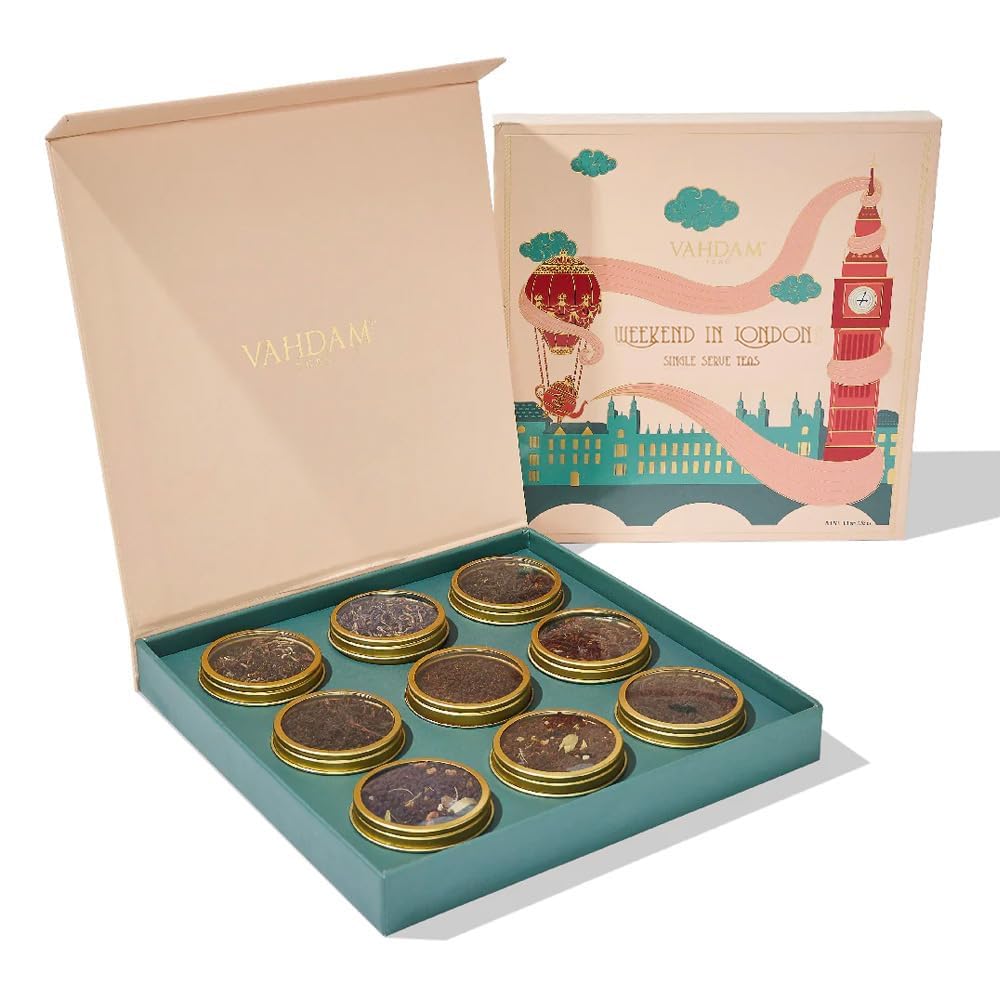 Weekend in London Tea Gift Set - 9 Varieties of Chai & Black Tea