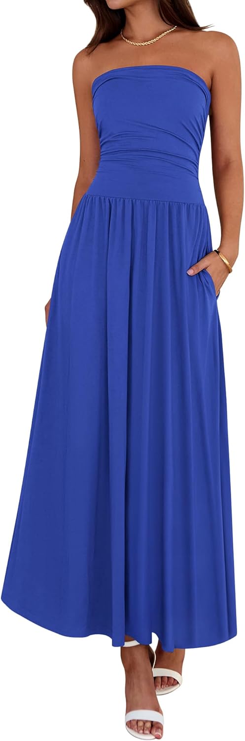BTFBM Summer Maxi Dresses for Women with Pockets and Style