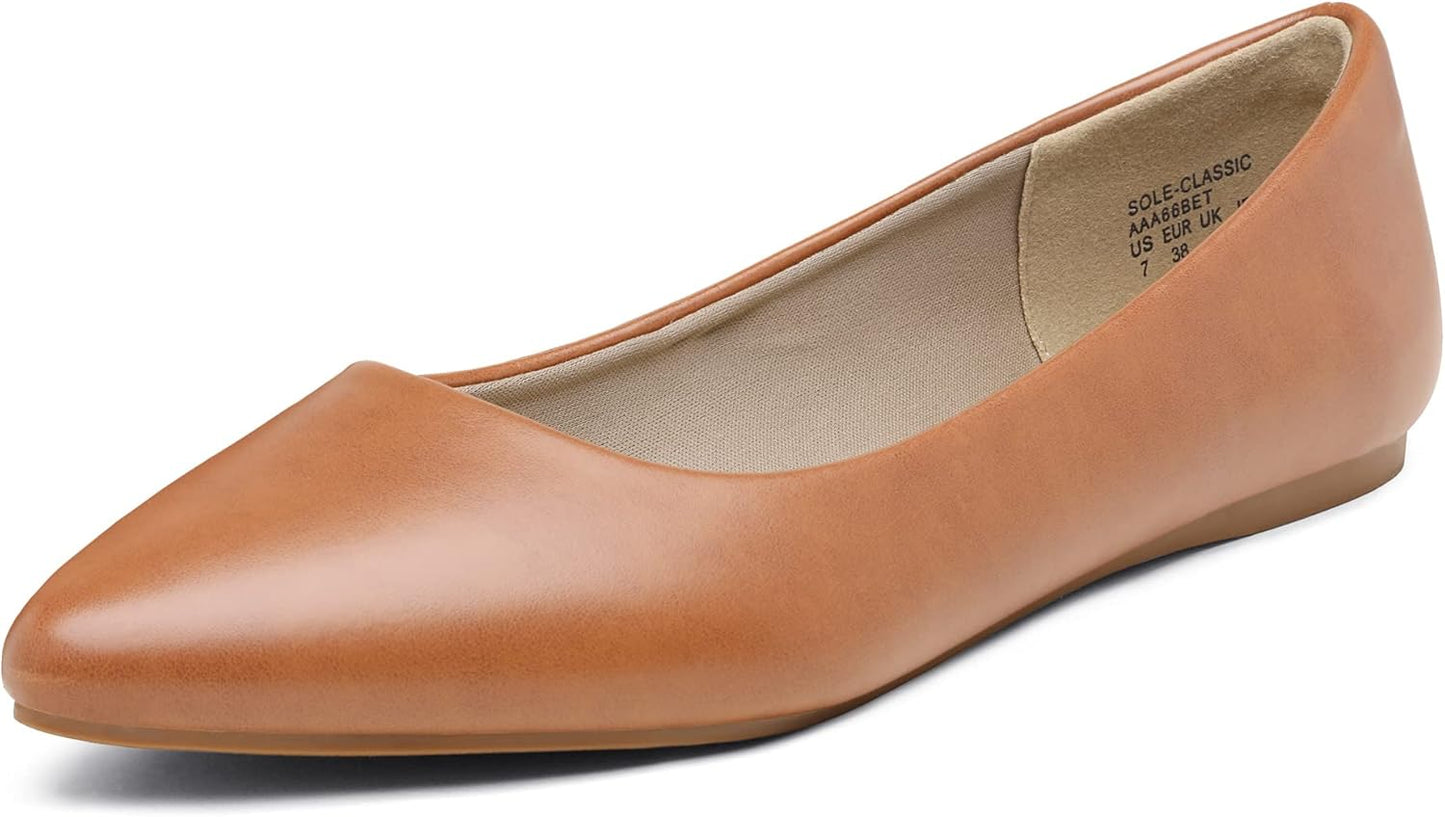 DREAM PAIRS Women's Dress Pointed Toe Flats for Work Office