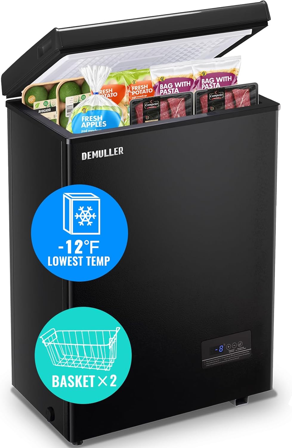 Compact 3.5 CU.FT Chest Freezer with Electronic Control