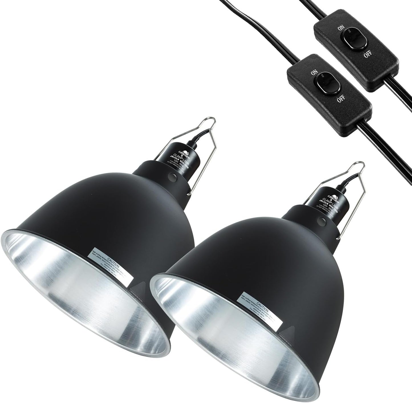 2 Pack Reptile Light Fixture for Bearded Dragon and Lizard