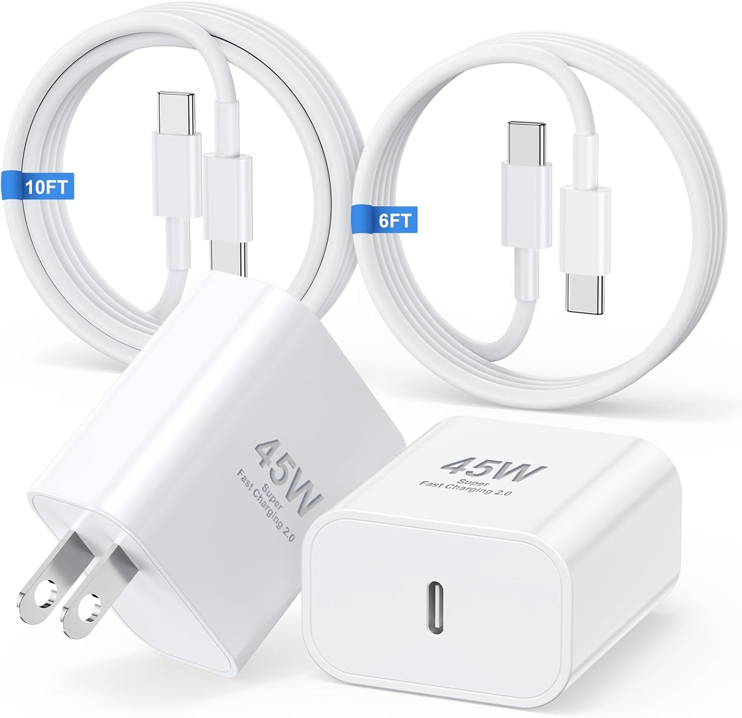 45W Fast Charger Set for iPhone & Android