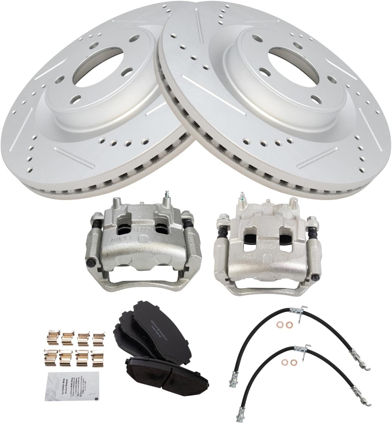 TRQ Front Brake Pad & Rotor Kit for 2007-2009 Ford Edge