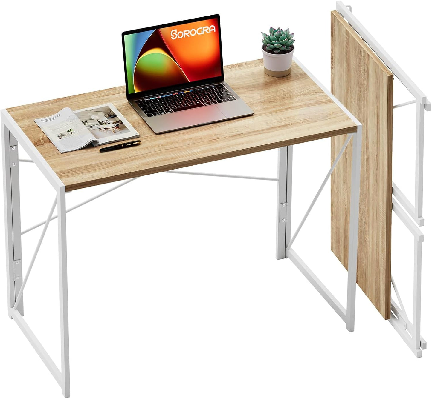 Coavas Folding Desk 31.5 inch Portable Computer Desk for Small Spaces