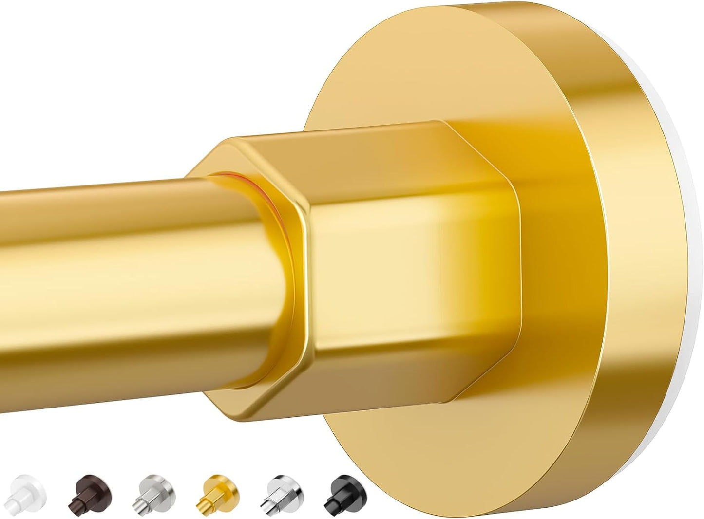 Adjustable Non-Slip Gold Shower Rod by SUNALLY