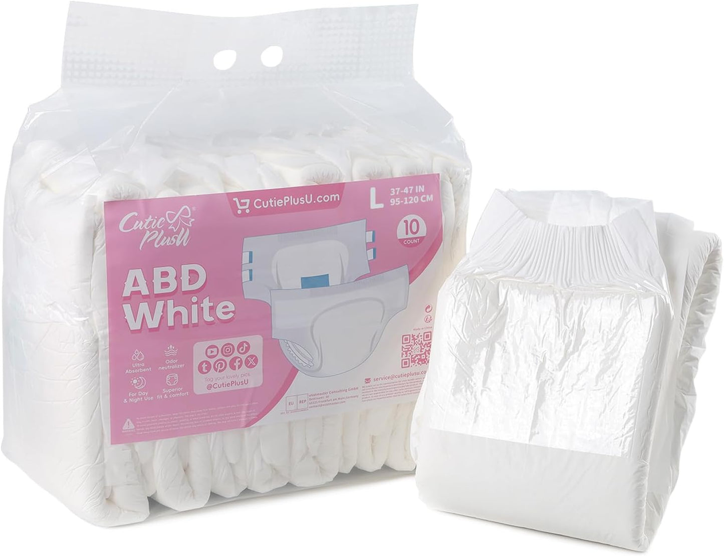 CutiePlusU Disposable Adult Diapers for Heavy Absorption Needs