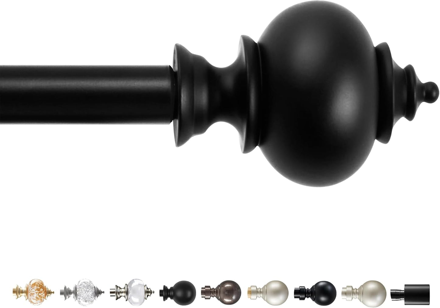 Adjustable Black Curtain Rod for Stylish Windows