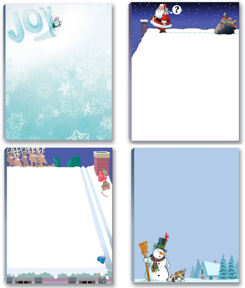 4 Funny Christmas Notepads by Stonehouse Collection