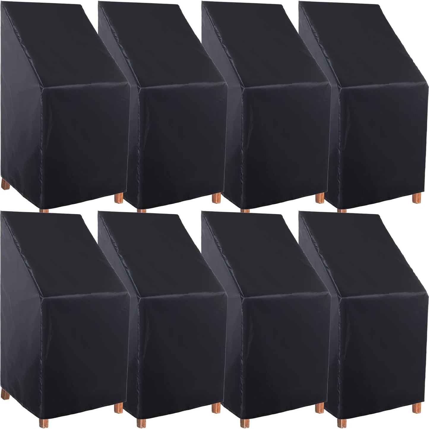 8 Pcs Waterproof Stacking Outdoor Chair Covers for Protection