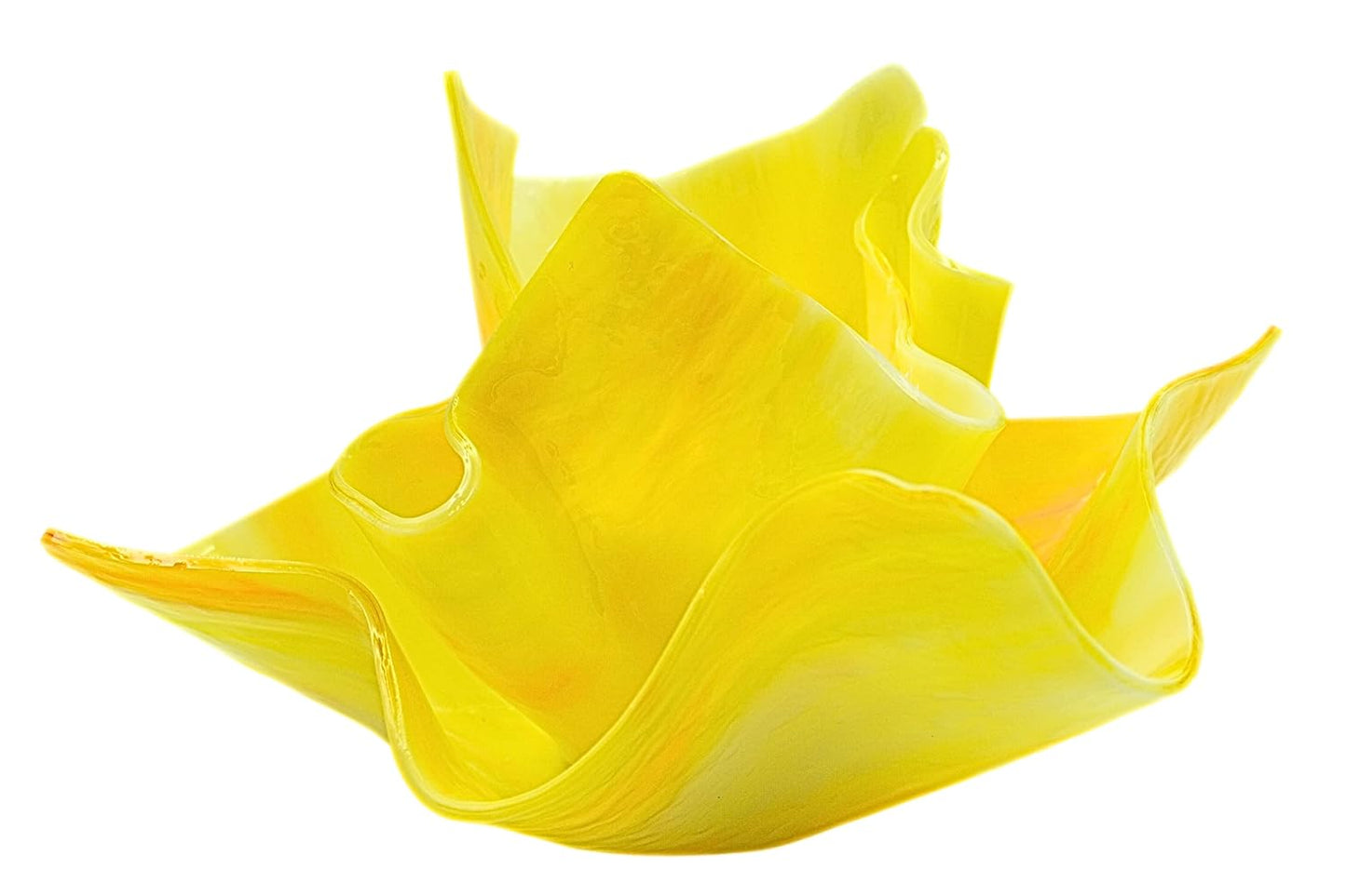 Yellow and Orange Mimosa Vase Dish Set with Free Candle Refill