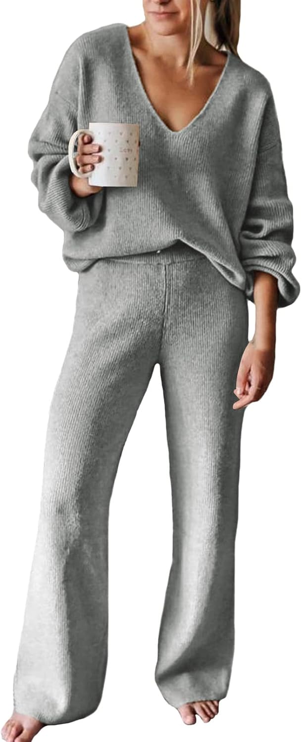 Viottiset Women's 2 Piece Outfits Casual Knit Sweater Set