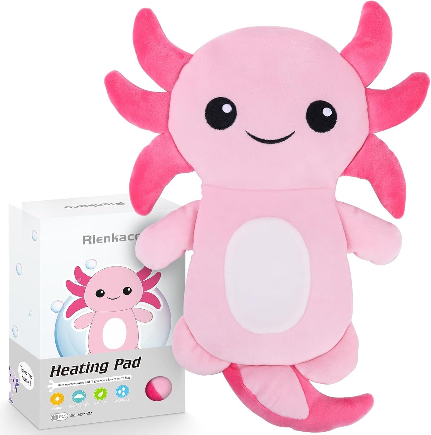 Cramp Relief Pink Axolotl Heating Pad