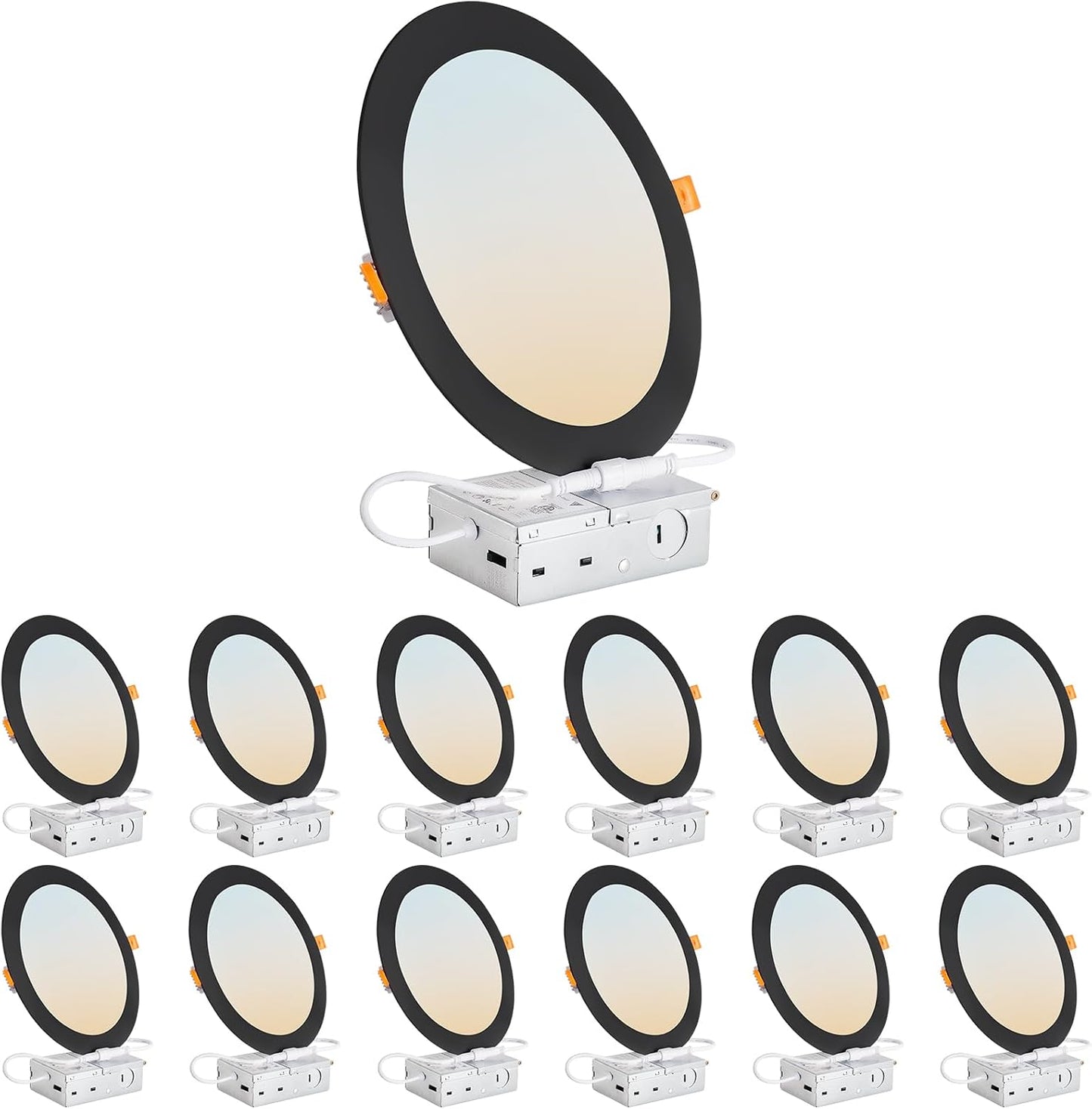 DLLT LED Recessed Ceiling Lights: Ultra-Thin 12 Pack 8 Inch