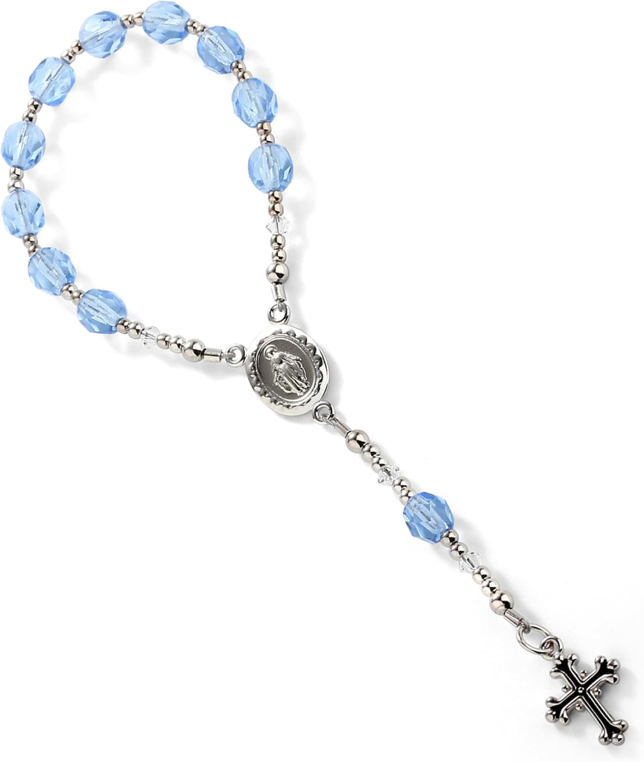 Precious Pieces Sterling Silver Baptism Baby Rosary Gift