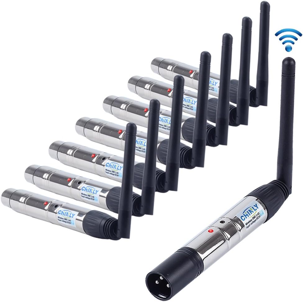 CHINLY 8pcs 2.4G DMX512 Wireless Control for Stage Lights
