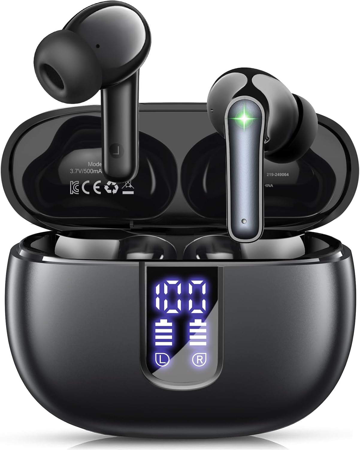 Foxotin 48H Playback Wireless Earbuds - Waterproof & Mic - Black