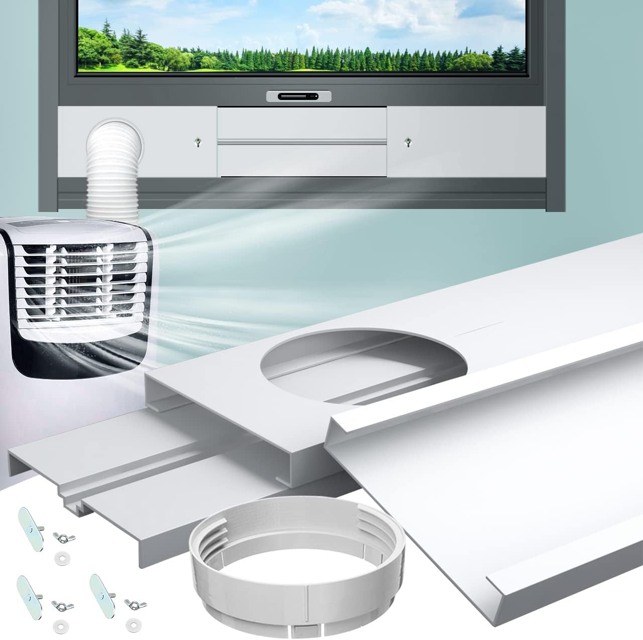 Universal AC Window Kit | Adjustable Length 25.5-47 | Easy Installation